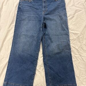 Lands' End Women's Recover High Rise Wide Leg Jeans Medium Wash Size 18